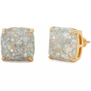 Brand new Kate Spade glitter Crystal square stud earrings